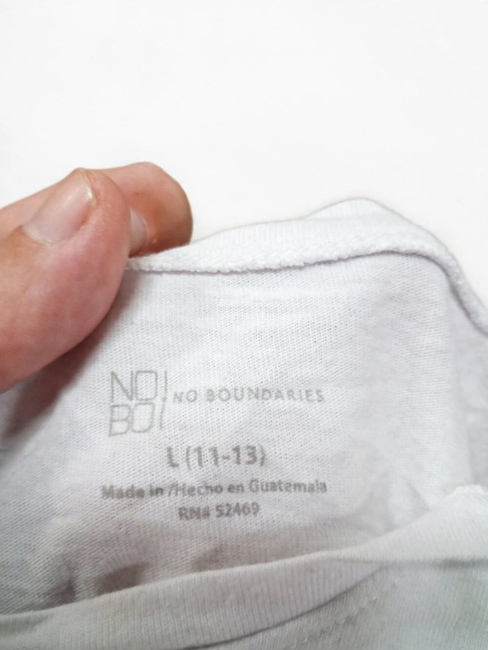 No Boundaries white long-sleeve tee - Size L (11-13) - USED